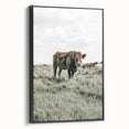 Farmhouse Wall Art - Rustic Cow in Lush Pasture for Country Decor