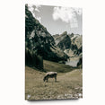 Farmhouse Wall Art - Tranquil Cow in Mountain Valley for Rustic Decor