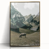Farmhouse Wall Art - Tranquil Cow in Mountain Valley for Rustic Decor
