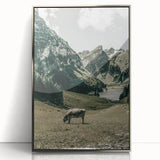 Farmhouse Wall Art - Tranquil Cow in Mountain Valley for Rustic Decor