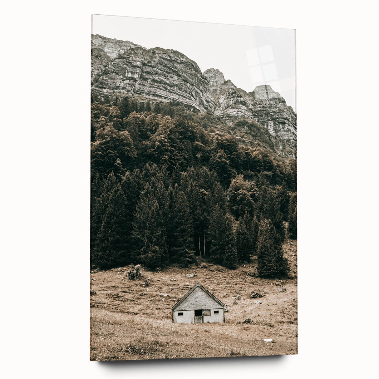 Farmhouse Wall Art - Secluded Cabin in Mountain Forest for Rustic Decor