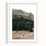 Farmhouse Wall Art - Secluded Cabin in Mountain Forest for Rustic Decor