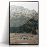 Farmhouse Wall Art - Secluded Cabin in Mountain Forest for Rustic Decor