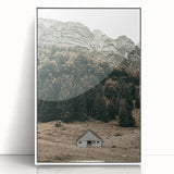 Farmhouse Wall Art - Secluded Cabin in Mountain Forest for Rustic Decor