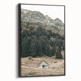 Farmhouse Wall Art - Secluded Cabin in Mountain Forest for Rustic Decor