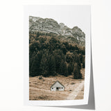 Farmhouse Wall Art - Secluded Cabin in Mountain Forest for Rustic Decor