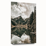 Farmhouse Wall Art - Majestic Mountain Lake Reflection for Rustic Decor