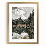 Farmhouse Wall Art - Majestic Mountain Lake Reflection for Rustic Decor