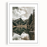 Farmhouse Wall Art - Majestic Mountain Lake Reflection for Rustic Decor