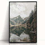 Farmhouse Wall Art - Majestic Mountain Lake Reflection for Rustic Decor