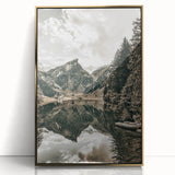 Farmhouse Wall Art - Majestic Mountain Lake Reflection for Rustic Decor