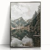 Farmhouse Wall Art - Majestic Mountain Lake Reflection for Rustic Decor