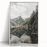 Farmhouse Wall Art - Majestic Mountain Lake Reflection for Rustic Decor