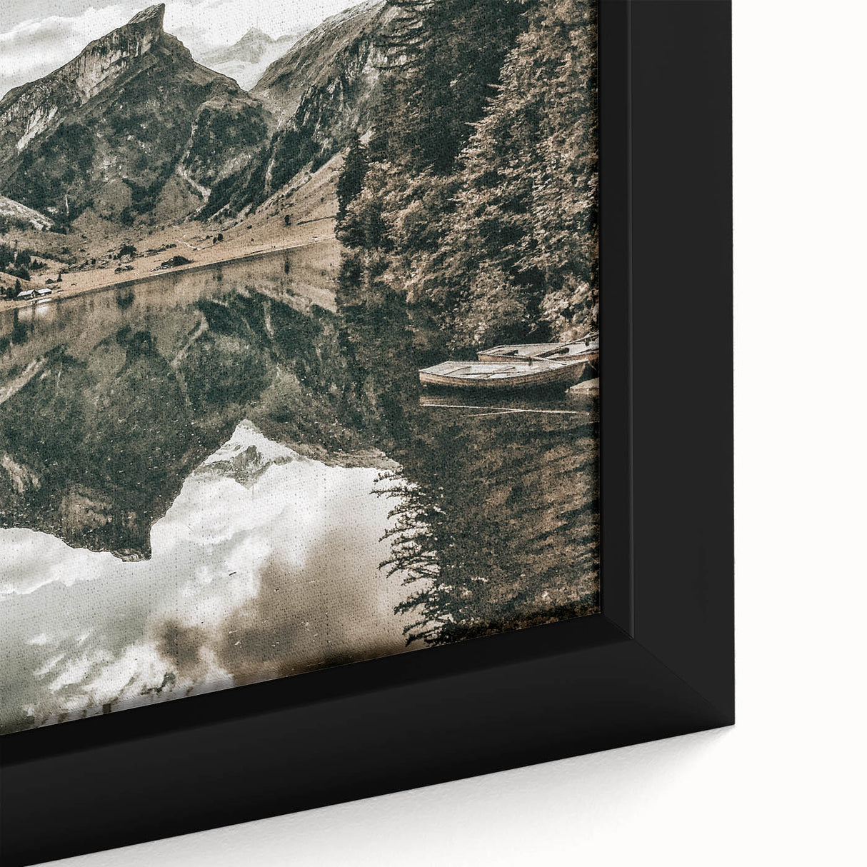 Farmhouse Wall Art - Majestic Mountain Lake Reflection for Rustic Decor