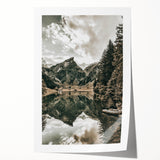 Farmhouse Wall Art - Majestic Mountain Lake Reflection for Rustic Decor