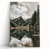 Farmhouse Wall Art - Majestic Mountain Lake Reflection for Rustic Decor