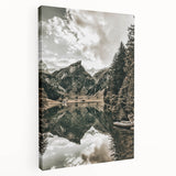 Farmhouse Wall Art - Majestic Mountain Lake Reflection for Rustic Decor
