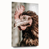 Farmhouse Wall Art - Rustic Close-Up of Chicken for Country Decor