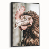 Farmhouse Wall Art - Rustic Close-Up of Chicken for Country Decor