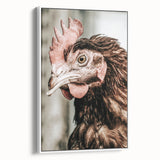 Farmhouse Wall Art - Rustic Close-Up of Chicken for Country Decor