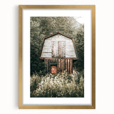 Farmhouse Wall Art - Rustic Wooden Barn Surrounded by Nature for Decor