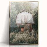 Farmhouse Wall Art - Rustic Wooden Barn Surrounded by Nature for Decor