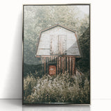 Farmhouse Wall Art - Rustic Wooden Barn Surrounded by Nature for Decor