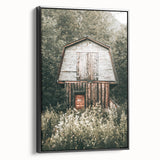 Farmhouse Wall Art - Rustic Wooden Barn Surrounded by Nature for Decor