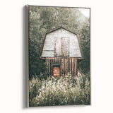 Farmhouse Wall Art - Rustic Wooden Barn Surrounded by Nature for Decor