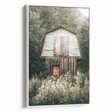 Farmhouse Wall Art - Rustic Wooden Barn Surrounded by Nature for Decor