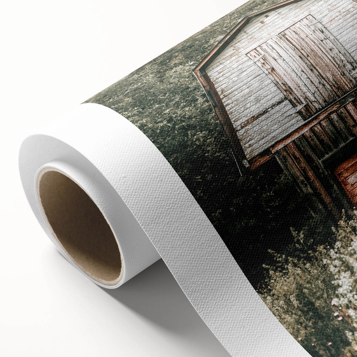 Farmhouse Wall Art - Rustic Wooden Barn Surrounded by Nature for Decor