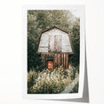 Farmhouse Wall Art - Rustic Wooden Barn Surrounded by Nature for Decor