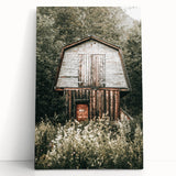 Farmhouse Wall Art - Rustic Wooden Barn Surrounded by Nature for Decor