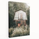 Farmhouse Wall Art - Rustic Wooden Barn Surrounded by Nature for Decor