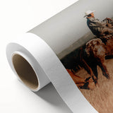 Cowboy and Horse Wall Art | Rustic Farmhouse Decor | Country Style Print