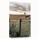 Windmill and Countryside Wall Art | Rustic Farmhouse Decor for Homes