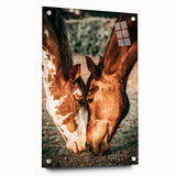 Heartfelt Horses Grazing Wall Art | Rustic Farmhouse Decor for Country Homes