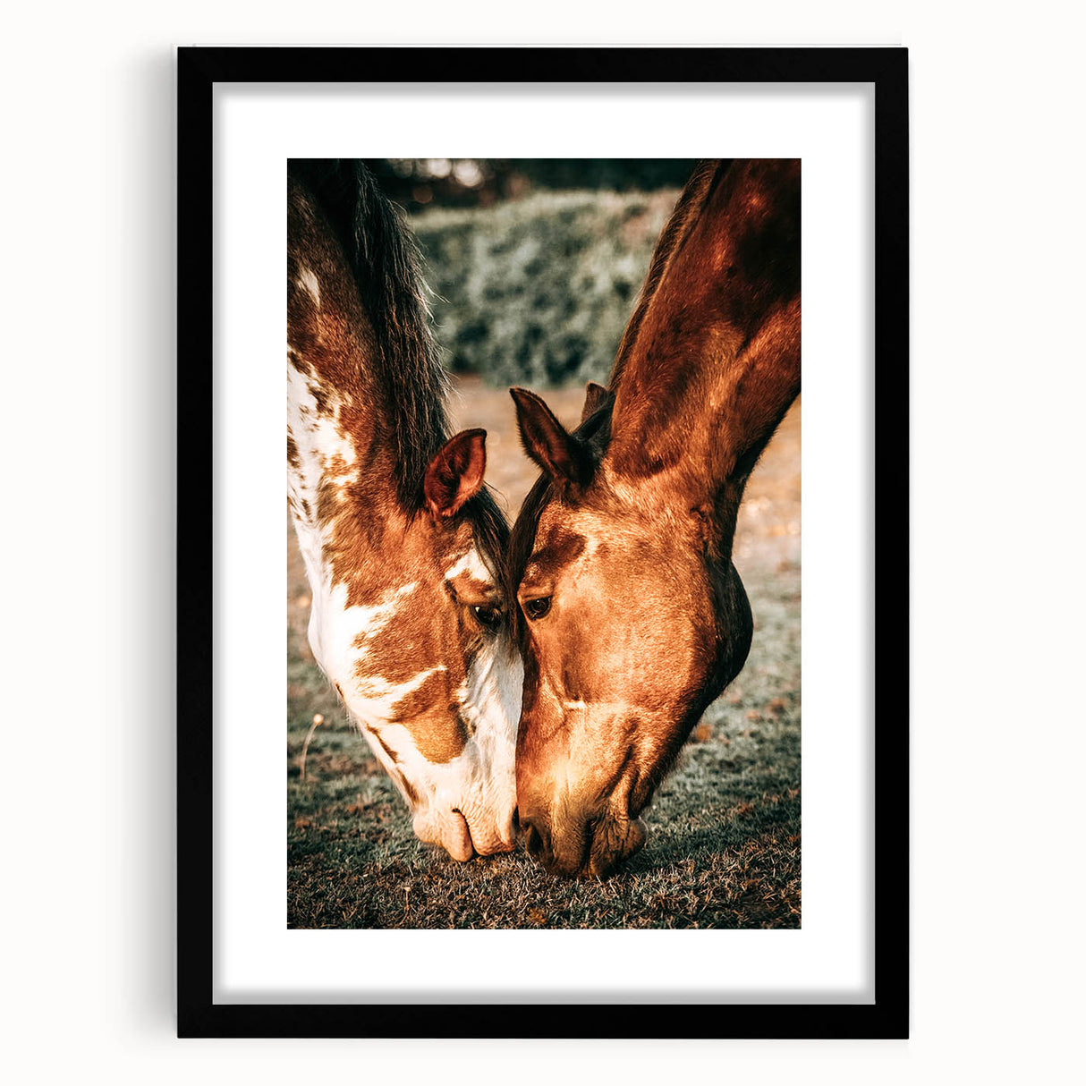 Heartfelt Horses Grazing Wall Art | Rustic Farmhouse Decor for Country Homes
