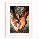 Heartfelt Horses Grazing Wall Art | Rustic Farmhouse Decor for Country Homes