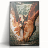Heartfelt Horses Grazing Wall Art | Rustic Farmhouse Decor for Country Homes