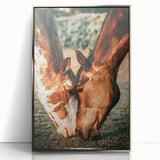 Heartfelt Horses Grazing Wall Art | Rustic Farmhouse Decor for Country Homes