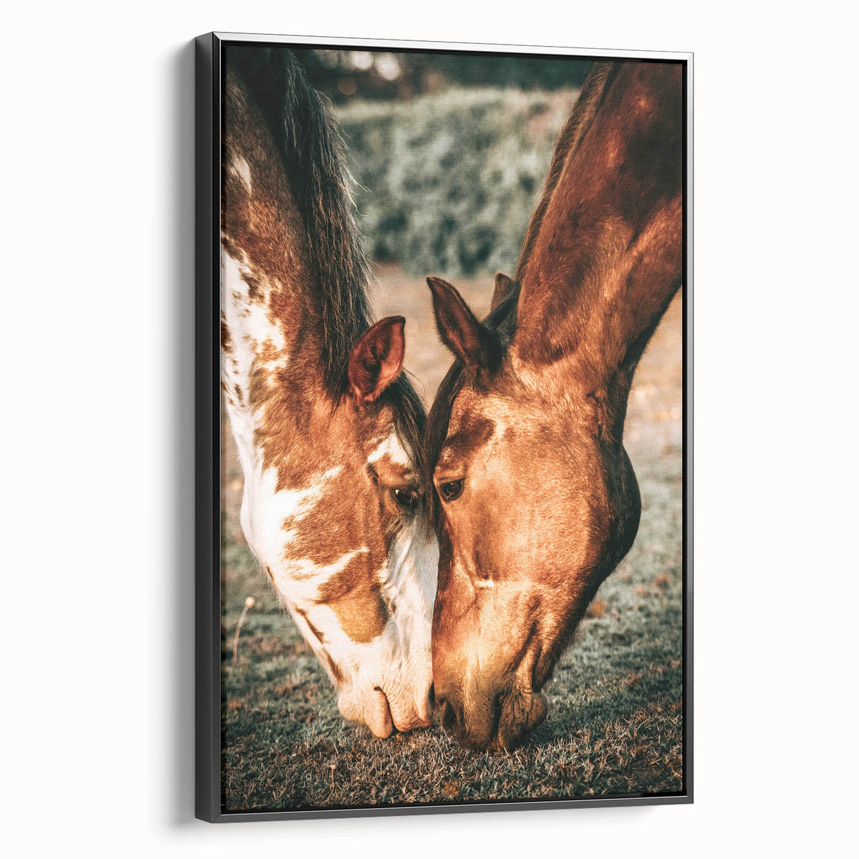 Heartfelt Horses Grazing Wall Art | Rustic Farmhouse Decor for Country Homes