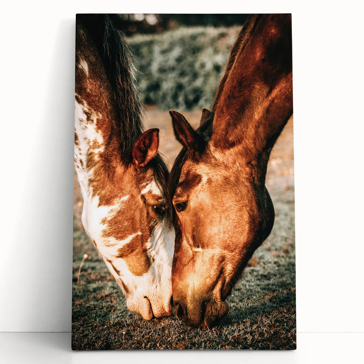 Heartfelt Horses Grazing Wall Art | Rustic Farmhouse Decor for Country Homes