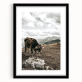 Mountain Cow Grazing Wall Art | Rustic Farmhouse Decor for Country Homes
