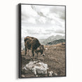 Mountain Cow Grazing Wall Art | Rustic Farmhouse Decor for Country Homes