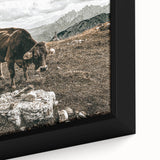 Mountain Cow Grazing Wall Art | Rustic Farmhouse Decor for Country Homes
