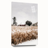 Snowy Farmhouse in Winter Wall Art | Rustic Farmhouse Decor for Homes