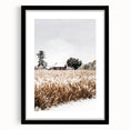 Snowy Farmhouse in Winter Wall Art | Rustic Farmhouse Decor for Homes