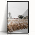Snowy Farmhouse in Winter Wall Art | Rustic Farmhouse Decor for Homes