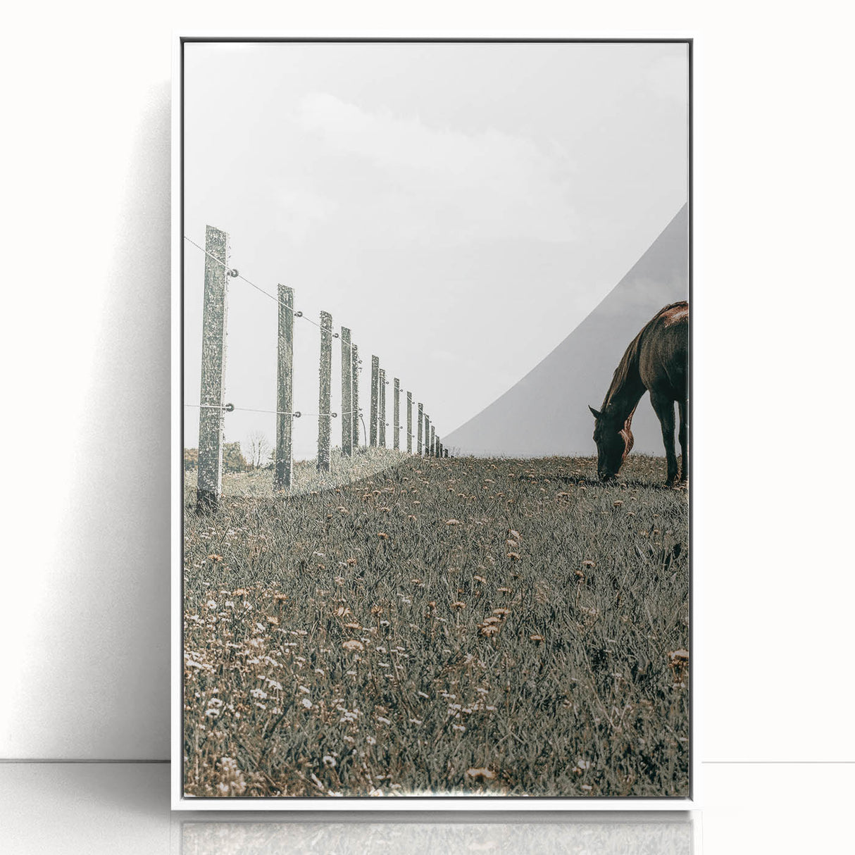 Peaceful Horse Grazing Wall Art | Rustic Farmhouse Decor for Country Homes
